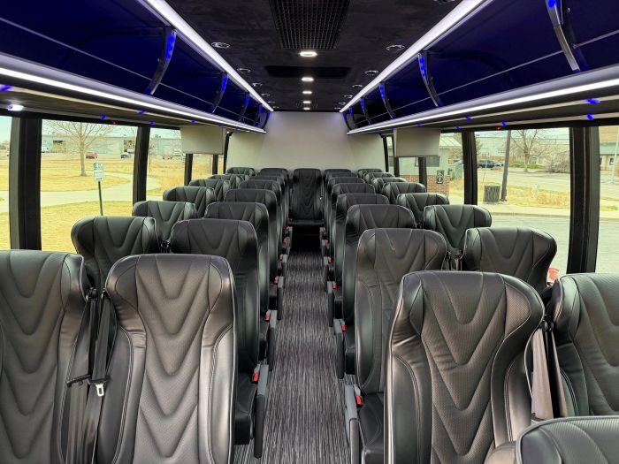 Coach bus leather seats